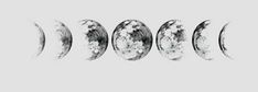 four phases of the moon are shown in black and white, with one half showing