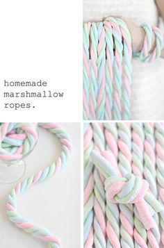 the instructions for how to make marshmallow rope bracelets