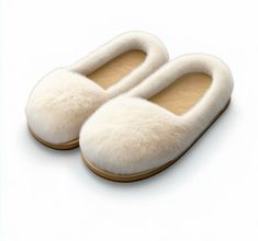 a pair of white slippers sitting on top of each other