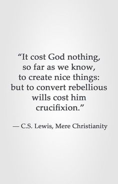 a quote from c s lewis about god nothing so far as we know to create nice things