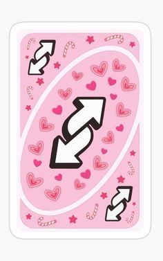 a pink playing card with hearts and arrows sticker