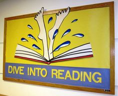 a sign that reads dive into reading