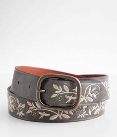 BKE Floral Embroidered Belt - Grey Small, Women's Greysmoke Distressed faux leather 1 1/4 belt Leather lining. Due to the nature of leather/suede, small variances of color in the skin may occur, this is in no way considered a defect. These are inherent characteristics of leather/suede and will enhance the individual look of your garment.. Face: Synthetic leather. Back: Cow Leather.. WOMEN'S BELT SIZE CONVERSION CHART Jean Size 23-24 25-26 27-28 29-30 31-32 Belt Size XS S M L XL Belt Length** 34 Nashville Fits, Rustic Belt, Levis Ribcage Straight Ankle Jeans, Big Buckle Belt, Embroidered Belt, Handmade Belts, Belt Leather, Aesthetic Women, Conversion Chart