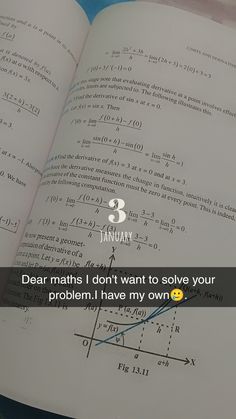 an open book with the text dear math i don't want to solve your problem have my own