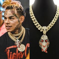 Restez drippy avec notre nouvelle chaîne pendentif cubaine Tekashi 69 Gold Jigsaw en or/or blanc. Cette pièce est inondée de pierres serties à la main, pour la faire briller sous tous les angles. Cette chaîne inspirée du rappeur hip-hop 6Ix9Ine est fabriquée à la main avec la plus grande attention aux détails. Chaque pierre CZ a été soigneusement sélectionnée et combinée sur le collier. 
SPÉCIFICATIONS : 


Plaqué or 18 carats : 5x placage PVD et pierres VVS CZ

Qualité PREMIUM : Diamants serti Gold Teeth Grills, Real Gold Chains, Gold Cuban Link Chain, Evening Hairstyles, Miami Cuban Link Chain, Gold Teeth, Celebrity Jewelry, Choker Chain, Cuban Link Chain Necklaces