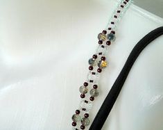 Instant Download Jet Swarovski Adjustable Beaded Bra Straps Seed Beads