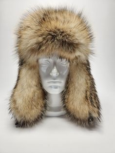 NEW!  Badger fur Trapper Hat,  size 2XL. The Fur Hat Guru proudly offers you this men's Badger fur Trapper Hat.   Nothing else compares to real fur for warmth, breathability and style!  Expertly crafted in the USA by Trapper Steve, owner of The Fur Hat Guru.  *  Made from genuine, premium quality western Badger fur.  *  This listing is for size 2XL.   . This hat will comfortably fit a head circumference range of 23.5"-25".  Please use a flexible tape to measure your head circumference over your Mens Winter Hats Fashion, Trapper Hat Aesthetic, Trapper Hat Outfit, Mens Winter Hats, Fur Hat Outfit, Fur Hat Men, Trapper Hat Men, Man With Hat, Hat Outfit Men