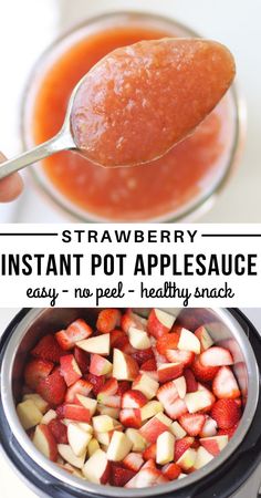 strawberries and apples in a bowl with the words strawberry appetizer