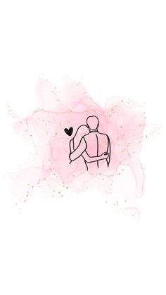 a drawing of a man holding a woman's back with the words love on it