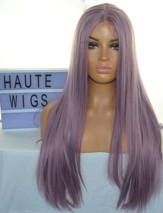 Lilac Light Purple Violet Wig Long Straight HD Lace Front Human Hair Blends Wig Ladies Womens Wigs - Etsy Violet Wig, Curly Hair Beauty, Violet Hair, Purple Wig, Baby Hairs, Wig Lace, Lace Front Human Hair, Purple Violet, Straight Wig