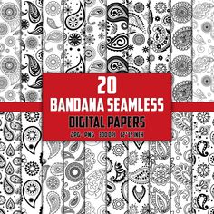 20 bandana seamless digital papers