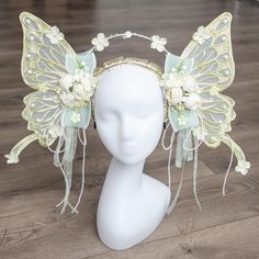 Please feel free to ask any question. Butterfly Fairy Costume, Fairy Headdress, Butterfly Fascinator, Halloween Butterfly, Leaf Accessories, Oc Fashion, Butterfly Crown, Dr Wardrobe, Butterfly Costume