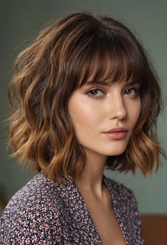 Layered Wavy Bob, Long Layered Bob Hairstyles, Short Hair Fringe, Medium Length Hair With Bangs, Wavy Bob Haircuts, Medium Hair Styles For Women, Layered Haircuts For Medium Hair, Marley Hair, Wavy Bob Hairstyles