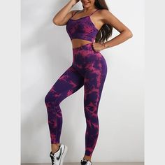 Purple Tasia Fitness Set | Daniki Limited Workouts Yoga, Dress Pant, Workout Leggings, Workout Tops, Hanging Out, Workout Shorts, Looks Great, Sports Bra, Comfort Fit