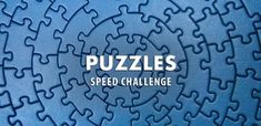 a blue puzzle with the words puzzles on it