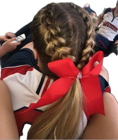 Braided Cheer Hair, Tail Hairstyle, Run Club, Gymnastics Hair