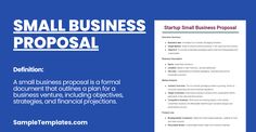 a small business proposal is shown in this document