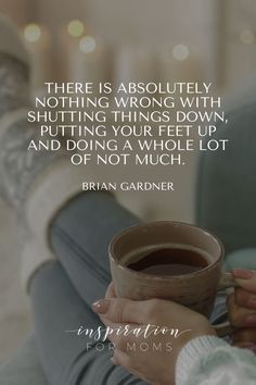 a woman holding a cup of coffee in her hands with the quote, there is absolutely nothing