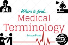 the cover of where to find medical termnology lesson plans, with an image of people