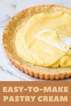 an easy to make pastry cream in a pie pan