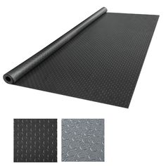 a roll of black plastic sheet with holes on the side and two different color options