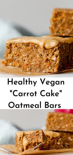 healthy vegan carrot cake with oatmeal bars