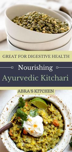 Kitchari, a traditional ayurvedic recipe, is a nourishing porridge made from mung beans, rice, vegetables, and healing spices. This gut-supportive kitchari recipe is loaded with flavor, a great source of fiber, and one of my all-time favorite savory breakfast recipes. Ayurvedic Breakfast Recipes, Ayurvedic Breakfast, Kitchari Recipe, Healing Spices, Breakfast Sides Dishes, Savory Breakfast Recipes, Functional Nutrition, Ayurveda Recipes, Natural Recipes