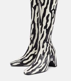 Find COPERNI Printed Over-the-knee Boots on Editorialist. Closure: zipped fastening. Sole: leather insole and sole. Made in Spain. Lining: fabric. Upper: fabric. Designer color name: Zebra. Comes with dust bag. Toe shape: square toe. Comes with a box. Zebra Boots, Lining Fabric, Color Names, Over The Knee Boots, Over The Knee, A Box, Knee Boots, Me Too Shoes, The Knee