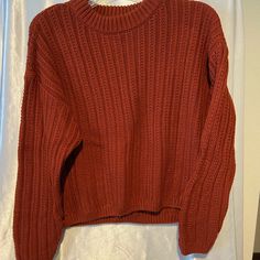 Cute Detailing. Brick Red/Rust Colored. Size M. Nwt. Brick Red Color Palette Outfit, Rust Sweater Outfit, Mustard Sweaters, Soft Autumn Palette, Rust Sweater, Red Clothes, Autumn Palette, Red Clothing, Mustard Sweater