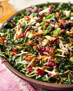 a salad in a bowl on a table