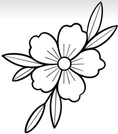 a flower that is drawn in black and white