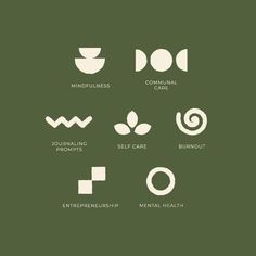 an image of different types of logos on a green background with the words mindfunes,