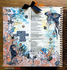 an altered book with words and pictures on it