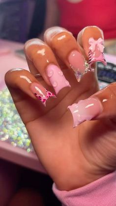 #nailsofinstagram #fashion #fashionista #fashionable #nailstagram #aesthetic Nails Acrylic Junk, Duck Nails Junk Nail, Short Junk Nail Designs Duck, Short Junk Nails, Pink Duck Nails, Pink Duck, Junk Nails, Acrylic Toe Nails, Duck Nails