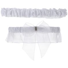 Engage in the classic garter toss for your wedding, but also keep one for yourself! White Satin Garters include two garters--one to keep and one to toss. Each stretchy garter features white satin and ruffles, and the larger garter offers a sheer white bow and a rhinestone ring detail. Keep one, toss one, and have a beautifully elegant wedding!     Dimensions:   Thickness: 11/16" - 3 1/4"  Size: One Size Fits Most      Package contains 2 garters. Garter Toss, Lily Wedding, Personalized Thank You Cards, Wedding Bridal Party, Garter Set, Rhinestone Ring, Art Collage Wall, White Bow, Garters