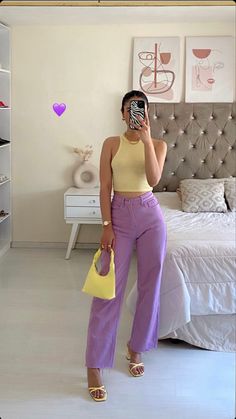 Color Combos Outfit, Purple Pants, Looks Party, Purple Outfits, Causual Outfits, Fashion Mistakes