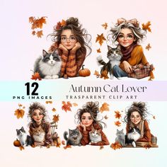 autumn cat lover photoshops are available for use on the webpage or in print