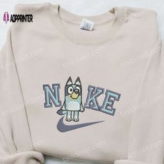 Cart - Aopprinter Nike Cartoon, Nike Inspired, Embroidered Apparel, Cartoon Shirts, Cute Shirt Designs, Cartoon Sweatshirts, Shirt Nike, Hoodie Material, Nike Sweatshirts