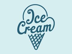 an ice cream logo on a blue background