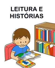 a young boy sitting at a desk with a book in front of him and the words hora da lettura