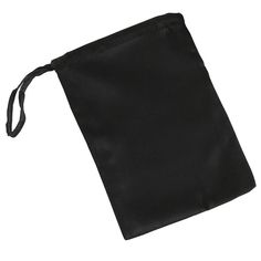 an empty black bag with a string on the bottom and drawstring around it