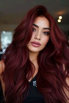 Dark Hair To Red Hair Before And After, Cherry Red Hair Ideas, Red Hair Dye Ideas For Brunettes, Red And Grey Hair, Dark Skin Red Hair, Winter Red Hair, Red Hair On Dark Skin, Red Velvet Hair Color, Red Hair Pale Skin