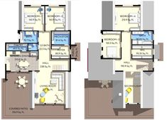 two story house plan with 3 bedroom and 2 bathrooms