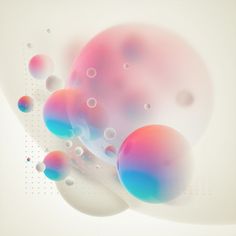 an abstract background with soap bubbles floating in the air and on top of each other