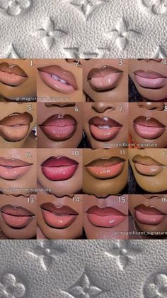 Afro Makeup Looks, Makeup Tutorials For Black Women, Different Types Of Makeup Looks, Lip Gloss Combos, Good Lip Combos, Types Of Makeup Styles, Lip Combos For Black Women, Types Of Lips, Lip Ideas