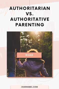 an adult and child holding hands with the text, authorian vs autriative parenting