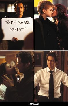 four different pictures of people with signs in their hands and one man holding a sign that says to me, you are perfect