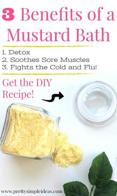 Bath Soak Diy, Diy Mustard, Mustard Bath, Bath Diy, Bath Salts Recipe, Bath Detox, Bath Recipes