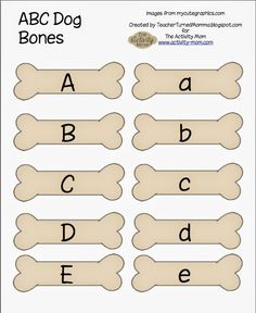 printable dog bone alphabet worksheet for the letter c and d with dogs bones