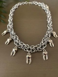 Silver tooth byzantine chainmail necklace made with stainless steel rings Luxury Chainmail Metal Necklace, Luxury Silver Chainmail Jewelry, Chainmail Ring, Chainmail Choker, Silver Tooth, Chainmail Necklace, Chainmail Jewelry, Chain Mail, Stainless Steel Rings